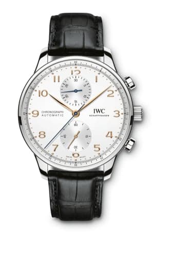 IWC Schaffhausen Portugieser Chronograph Stainless Steel / Silver - Rose