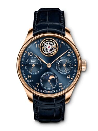 IWC Schaffhausen Portuguese Perpetual Calendar Tourbillon Armor Gold / Blue / Boutique Edition