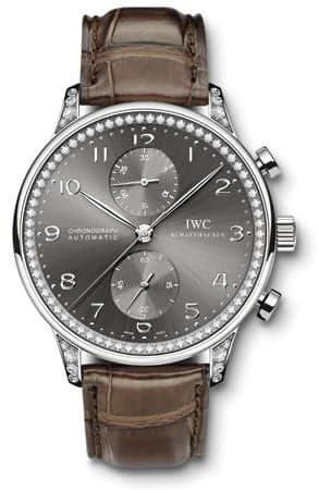 IWC Schaffhausen Portuguese Chrono-Automatic White Gold / Ardoise / Diamond