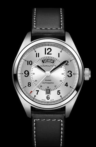 Hamilton Khaki Field Day Date Auto Silver / Leather