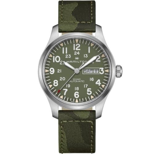 Hamilton Khaki Field Day Date Auto Stainless Steel / Green