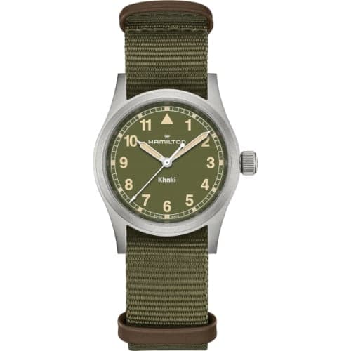 Hamilton Khaki Field Quartz 33 Stainless Steel / Green