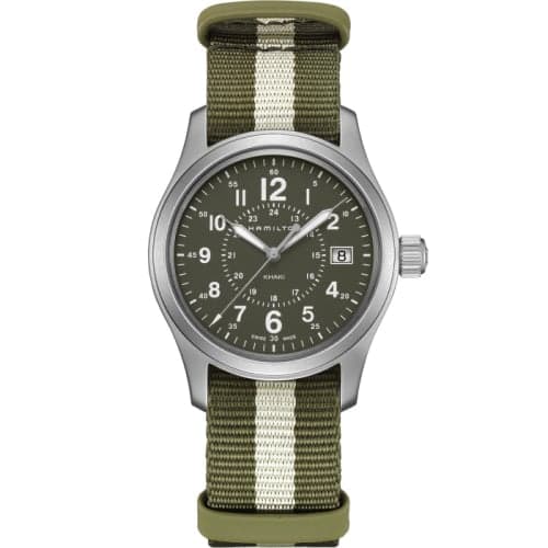 Hamilton Khaki Field Quartz 38 Stainless Steel / Green / NATO