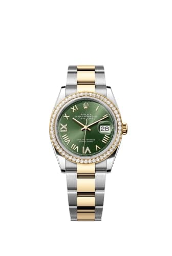 Rolex Datejust 36 Stainless Steel - Yellow Gold - Diamond / Olive Roman Diamond / Oyster