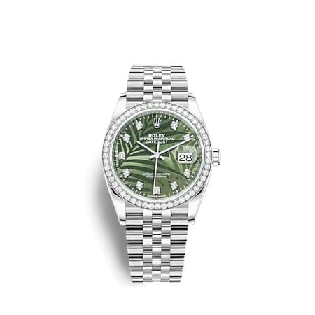 Rolex Datejust 36 Stainless Steel - Diamond / Green - Palm - Diamond / Jubilee
