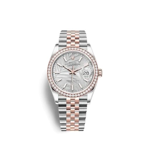 Rolex Datejust 36 Stainless Steel / Everose / Diamond / Silver - Palm / Jubilee