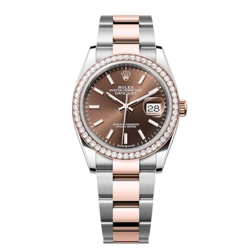 Rolex Datejust 36 Stainless Steel - Everose - Diamond / Chocolate / Oyster