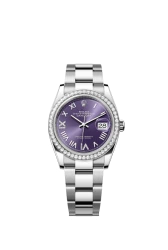 Rolex Datejust 36 Stainless Steel - Diamond / Aubergine Roman Diamond / Oyster