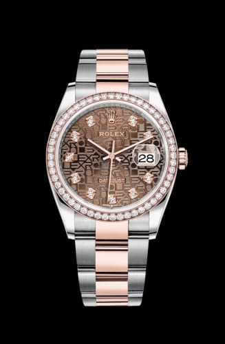 Rolex Datejust 36 Stainless Steel / Everose / Diamond / Chocolate Computer / Oyster