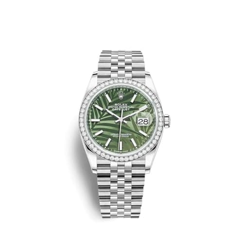 Rolex Datejust 36 Stainless Steel / Diamond / Green - Palm / Jubilee