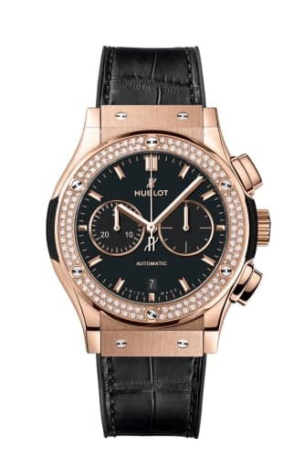 Hublot Classic Fusion 42 Chronograph King Gold - Diamond / Black