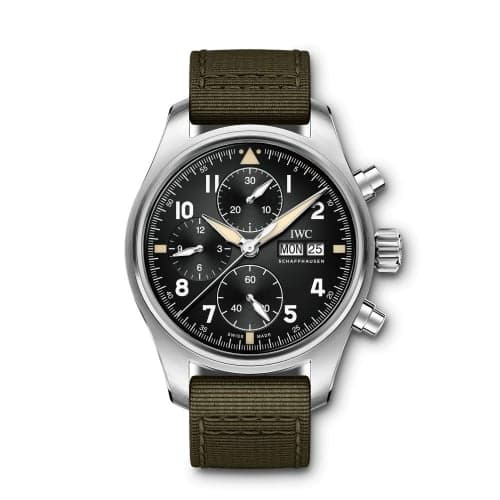 IWC Schaffhausen Pilot's Watch Chronograph Spitfire Stainless Steel / Black / Textile