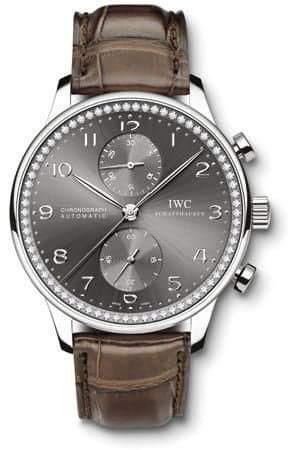 IWC Schaffhausen Portuguese Chrono-Automatic White Gold / Ardoise / Diamond