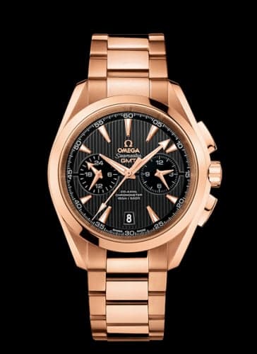 Omega Seamaster Aqua Terra 150M Co-Axial 43 GMT Chronograph Red Gold / Grey / Bracelet