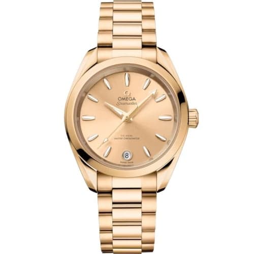Omega Seamaster Aqua Terra 150M Shades Master Chronometer 34 Moonshine Gold / Champagne / Bracelet
