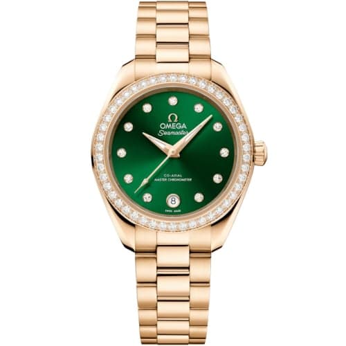 Omega Seamaster Aqua Terra 150M Master Co-Axial 30 Moonshine Gold - Diamond / Green - Diamond / Bracelet