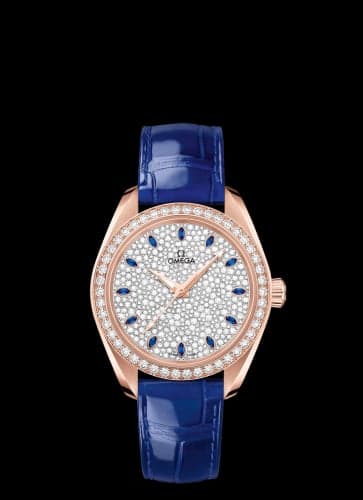Omega Seamaster Aqua Terra 150M Master Chronometer 34 Sedna Gold / Diamond / Snow Sapphire / Alligator