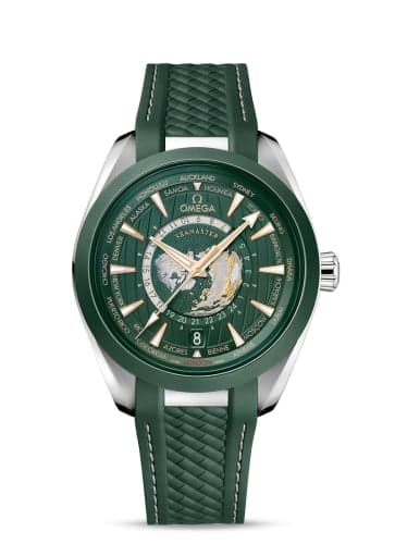Omega Seamaster Aqua Terra 150M Master Chronometer 43 Worldtimer Stainless Steel - Ceramic / Green / Rubber