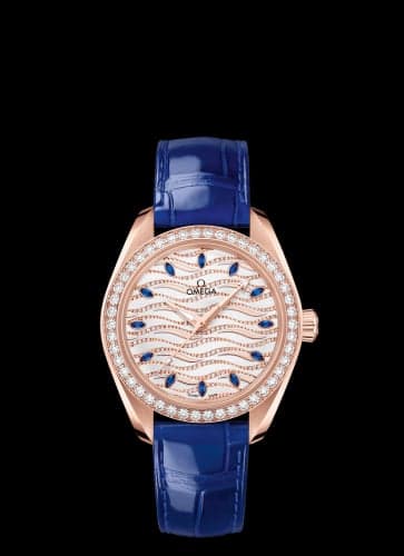 Omega Seamaster Aqua Terra 150M Master Chronometer 34 Sedna Gold / Diamond / Wave Sapphire / Alligator