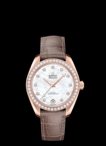 Omega Seamaster Aqua Terra 150M Master Chronometer 34 Sedna Gold / Diamond / MOP / Alligator
