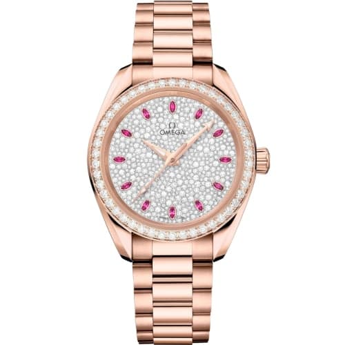 Omega Seamaster Aqua Terra 150M Master Chronometer 34 Sedna Gold / Diamond / Snow Ruby / Bracelet