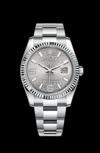 Rolex Datejust 36 Stainless Steel Fluted / Oyster / Rhodium Wave