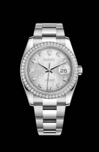 Rolex Datejust 36 Stainless Steel Diamond / Oyster / Silver Computer