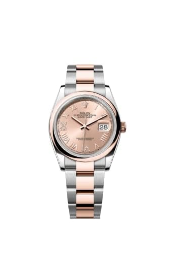 Rolex Datejust 36 Stainless Stainless Steel - Everose - Domed / Rose Roman Diamond / Oyster