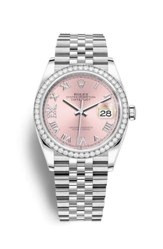 Rolex Datejust 36 Stainless Steel / Diamond / Pink Roman-Diamonds / Jubilee