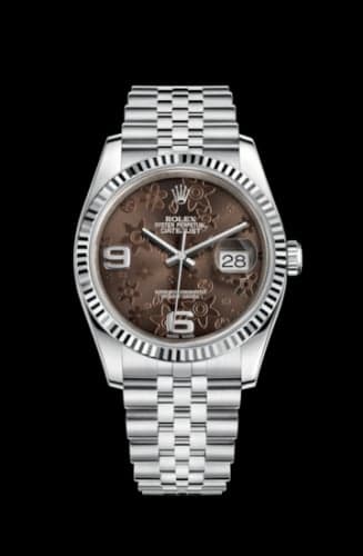 Rolex Datejust 36 Stainless Steel Fluted / Jubilee / Chocolate Floral
