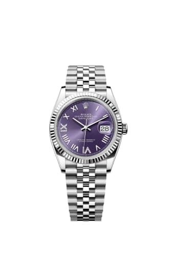 Rolex Datejust 36 Stainless Steel - Fluted / Aubergine Roman Diamond / Jubilee