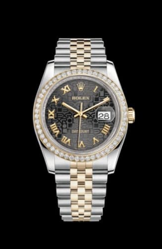 Rolex Datejust 36 Rolesor Yellow Diamond / Jubilee / Black Computer Roman