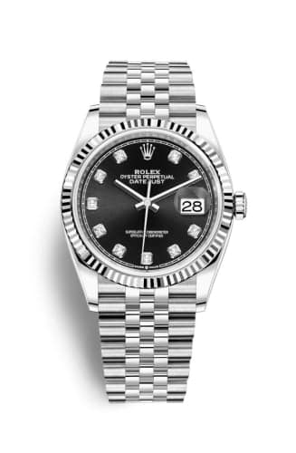 Rolex Datejust 36 Stainless Steel / Fluted / Black-Diamond / Jubilee
