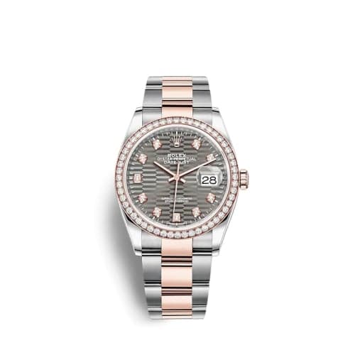 Rolex Datejust 36 Stainless Steel / Everose / Diamond / Slate - Fluted - Diamond / Oyster