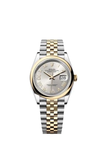 Rolex Datejust 36 Stainless Steel - Yellow Gold - Domed / Silver Roman Diamond / Jubilee