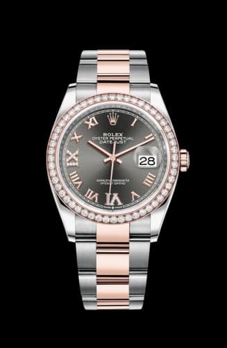 Rolex Datejust 36 Stainless Steel / Everose / Diamond / Slate Roman Diamond / Oyster