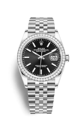 Rolex Datejust 36 Stainless Steel / Diamond / Black / Jubilee