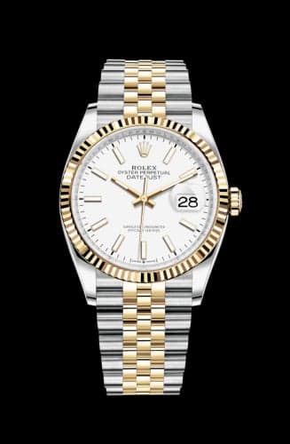 Rolex Datejust 36 Stainless Steel / Yellow Gold / Fluted / White / Jubilee