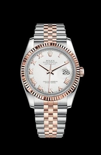 Rolex Datejust 36 Rolesor Everose Fluted / Jubilee / White Roman