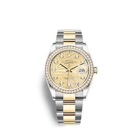 Rolex Datejust 36 Stainless Steel - Yellow Gold - Diamond / Champagne - Palm - Diamond / Oyster