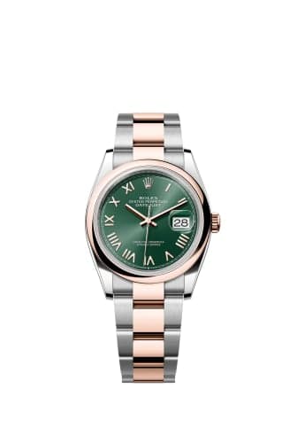 Rolex Datejust 36 Stainless Stainless Steel - Everose - Domed / Mint Green Roman / Oyster