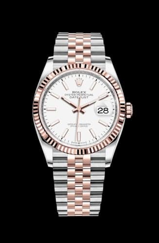 Rolex Datejust 36 Stainless Steel / Everose / Fluted / White / Jubilee