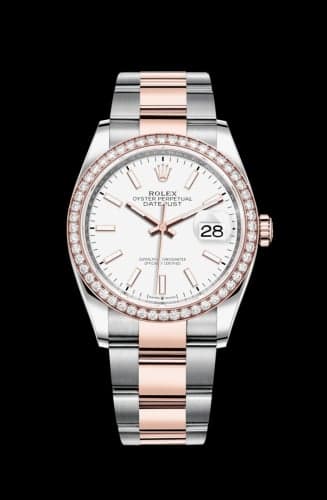 Rolex Datejust 36 Stainless Steel / Everose / Diamond / White / Oyster