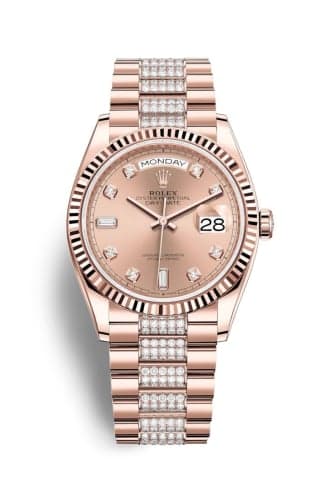 Rolex Day-Date 36 Everose Gold / Fluted / Rose-Diamond / President-Diamond
