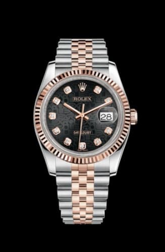 Rolex Datejust 36 Rolesor Everose Fluted / Jubilee / Black Computer