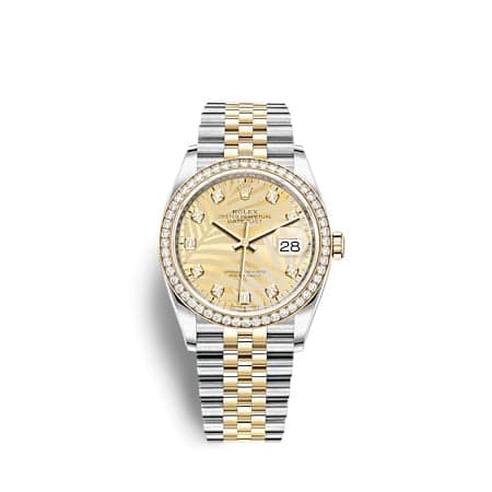 Rolex Datejust 36 Stainless Steel - Yellow Gold - Diamond / Champagne - Palm - Diamond / Jubilee