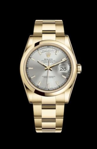 Rolex Day-Date 36 Yellow Gold Domed / Oyster / Silver