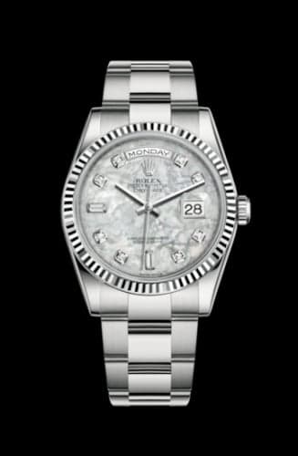 Rolex Day-Date 36 White Gold Fluted / Oyster / MOP