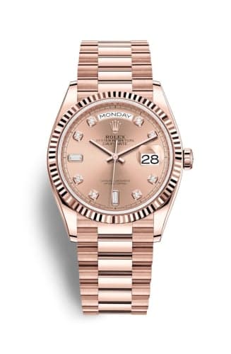 Rolex Day-Date 36 Everose Gold / Fluted / Rose-Diamond / President