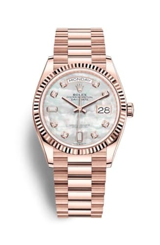 Rolex Day-Date 36 Everose Gold / Fluted / MOP-Diamond / President